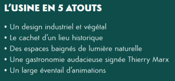 l usine en 5 atouts