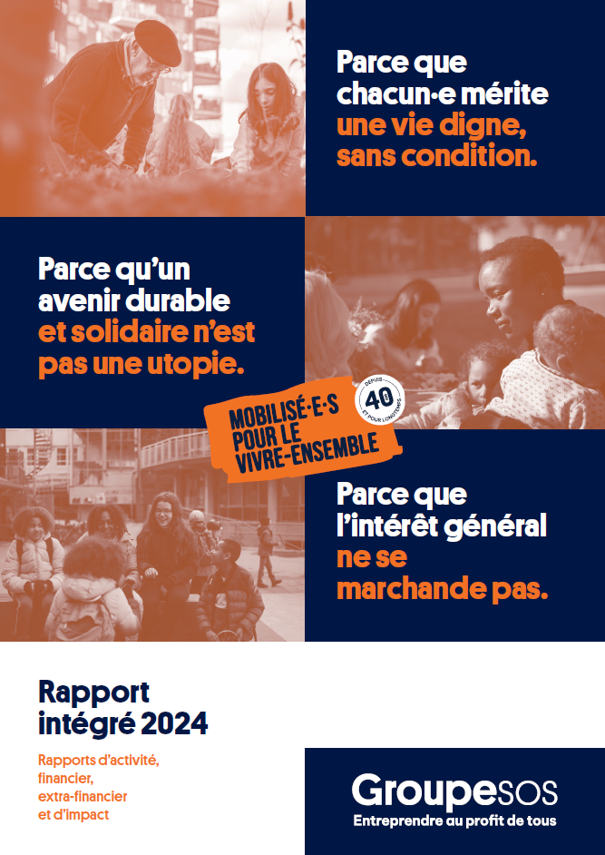 Couverture du Rapport intégré 2024 du Groupe SOS